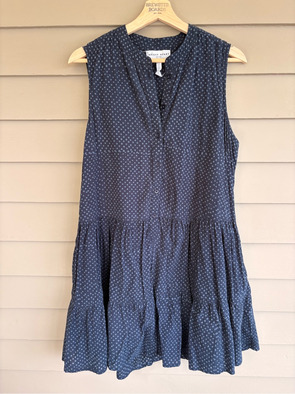 Apiece Apart Sleeveless Indigo Dot Dress